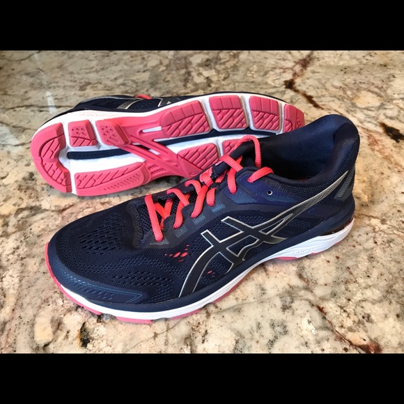 navy asics womens